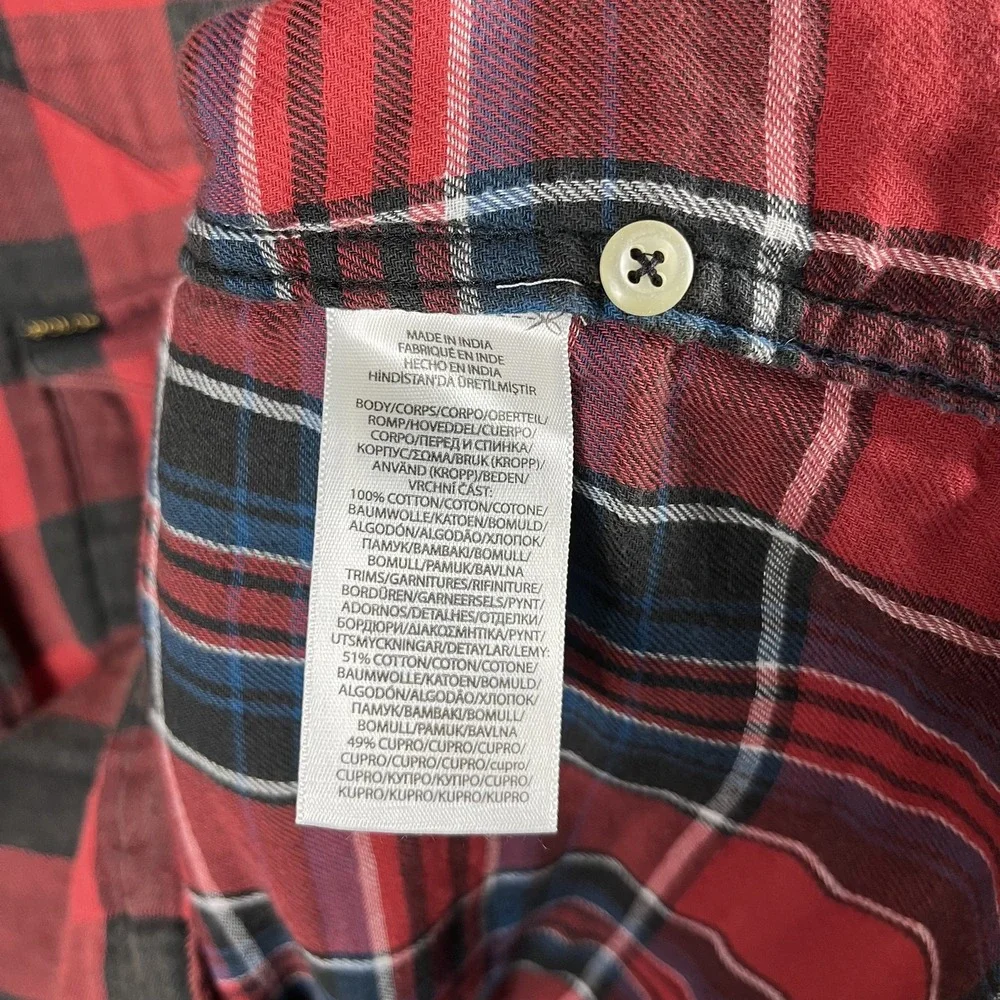 Polo Ralph Lauren Men's Red Country Flannel Buffalo Shirt Large